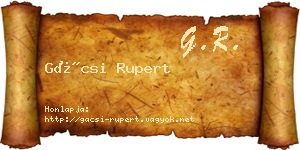 Gácsi Rupert névjegykártya